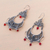 Carnelian chandelier earrings, 'Filigree Bouquet' - Handmade Fine Silver and Carnelian Chandelier Earrings (image 2b) thumbail