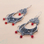 Carnelian chandelier earrings, 'Filigree Bouquet' - Handmade Fine Silver and Carnelian Chandelier Earrings (image 2c) thumbail