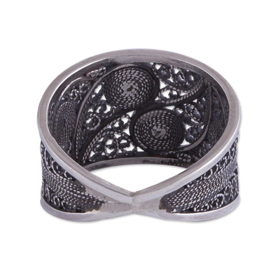 Silberner Filigranring - Von Hand gefertigter filigraner Ring aus Feinsilber