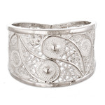 Silver filigree ring, 'Paisley Shine' - Handcrafted Fine Silver Filigree Ring