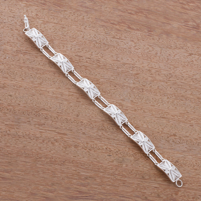 Silbernes Gliederarmband - Einzigartiges filigranes Gliederarmband aus Feinsilber