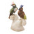 Onyx and aragonite sculpture, 'Kingfisher Couple' - Collectible Gemstone Bird Sculpture