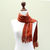 Alpaca scarf, 'Andean Cinnamon' - Alpaca Wool Blend Patterned Orange Scarf from Peru (image 2c) thumbail