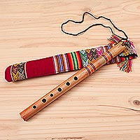 Flauta de quena de madera, 'Flauta de la paz' ​​- Flauta de quena de madera hecha a mano de Perú