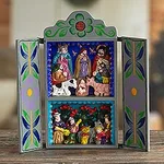 Retablo, 'Blue Christmas' - Christmas Nativity Retablo Folk Art Handmade in Peru