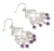 Amethyst chandelier earrings, 'Filigree Maze' - Fine Silver and Amethyst Filigree Earrings thumbail
