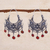 Carnelian filigree earrings, 'Dancing' - Unique Floral Fine Silver Filigree Earrings with Carnelians (image 2) thumbail