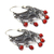 Carnelian filigree earrings, 'Dancing' - Unique Floral Fine Silver Filigree Earrings with Carnelians (image 2d) thumbail