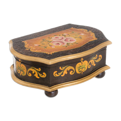 UNICEF Market | Handcrafted Floral Wood Decorative Box - Scent of Roses