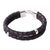 Men's leather bracelet, 'Balance in Brown' - Men's Leather Sterling Silver Wristband Bracelet thumbail