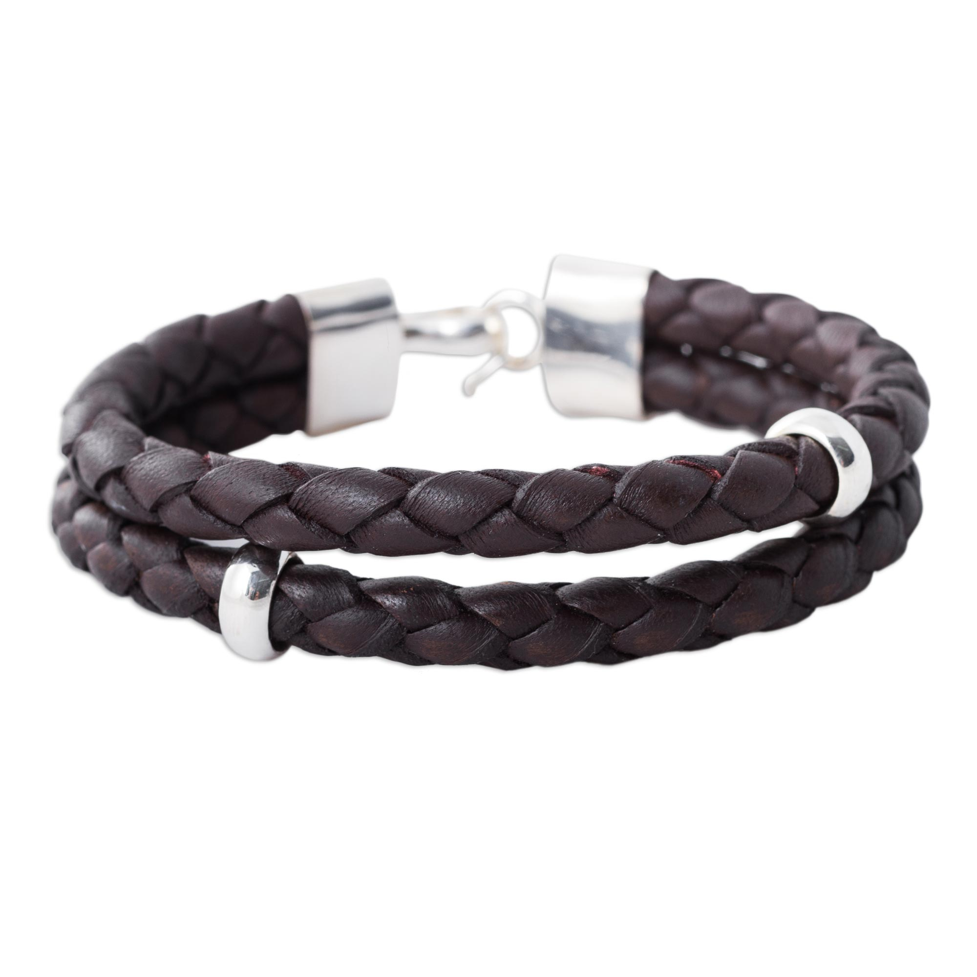 UNICEF Market | Peruvian Braided Leather Bracelet for Men - Paired ...