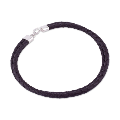 Leather necklace, 'Classic Brown' - Modern Choker-Style Leather Necklace