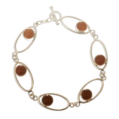 Opal link bracelet, 'Orbits' - Opal link bracelet