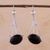 Obsidian dangle earrings, 'Inca Comets' - Obsidian dangle earrings thumbail