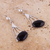 Obsidian dangle earrings, 'Inca Comets' - Obsidian dangle earrings (image 2b) thumbail