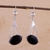 Obsidian dangle earrings, 'Inca Comets' - Obsidian dangle earrings (image 2c) thumbail