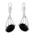Obsidian dangle earrings, 'Inca Comets' - Obsidian dangle earrings (image 2d) thumbail