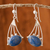 Lapis lazuli dangle earrings, 'Inca Comets' - Modern Sterling Silver Dangle Lapis Lazuli Earrings (image 2) thumbail