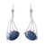 Lapis lazuli dangle earrings, 'Inca Comets' - Modern Sterling Silver Dangle Lapis Lazuli Earrings thumbail