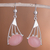 Opal dangle earrings, 'Inca Comets' - Rose quartz dangle earrings thumbail