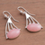 Opal dangle earrings, 'Inca Comets' - Pink Opal dangle earrings (image 2b) thumbail