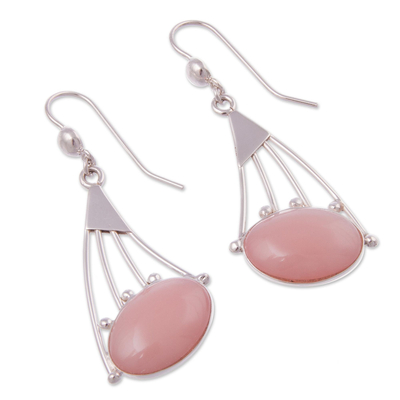 Opal dangle earrings, 'Inca Comets' - Pink Opal dangle earrings