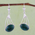 Chrysocolla dangle earrings, 'Inca Comets' - Sterling Silver and Chrysocolla Earrings (image 2) thumbail
