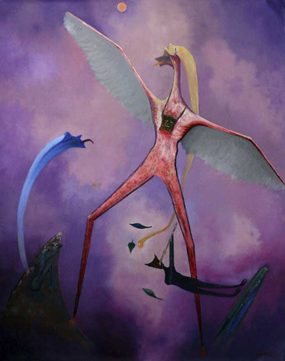 'Flying Personage' (2007) - Abstract Surrealist Painting (2007)