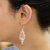 Kronleuchter-Ohrringe aus Rosenquarz - Handgefertigte Ohrhänger aus Feinsilber und Rosenquarz