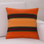 Wool cushion cover, 'Three Worlds' - Wool Cushion Cover Orange Stripe 18 In Handmade Peru thumbail