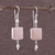 Cultured pearl and opal dangle earrings, 'Frosted' - Unique Sterling Silver Dangle Opal Earrings (image 2c) thumbail