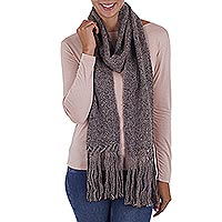 100% alpaca scarf, 'Cinnamon Earth' - 100% alpaca scarf