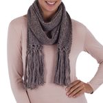 100% alpaca scarf, 'Cinnamon Earth' - 100% alpaca scarf