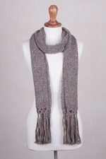 100% alpaca scarf, 'Cinnamon Earth' - 100% alpaca scarf