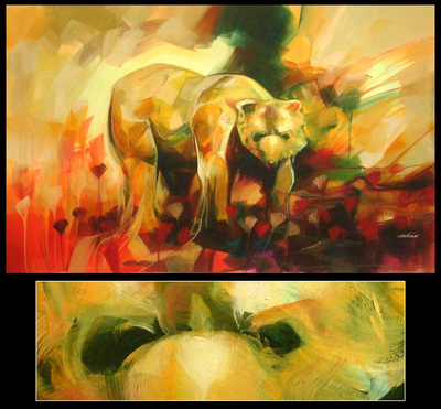 'A Bear's Presence' (2008) - Peruvian Expressionist Painting (2008)