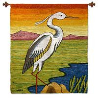 Wool tapestry, Peruvian Heron