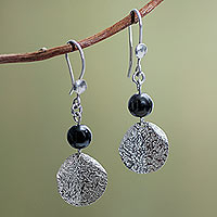 Fair Trade Sterling Silver and Hematite Earrings,'Shimmer'