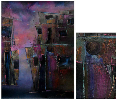 'Forgotten Villages' - Architectural Expressionist Painting