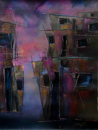 'Forgotten Villages' - Architectural Expressionist Painting