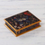 Painted glass jewelry box, 'Night Flutters' - Reverse Painted Glass jewellery Box (image 2) thumbail