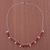 Carnelian choker, 'Sunny Harmony' - Handcrafted Sterling Silver Beaded Carnelian Choker Necklace thumbail