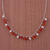 Carnelian choker, 'Sunny Harmony' - Handcrafted Sterling Silver Beaded Carnelian Choker Necklace (image 2b) thumbail