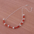 Carnelian choker, 'Sunny Harmony' - Handcrafted Sterling Silver Beaded Carnelian Choker Necklace (image 2c) thumbail