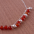 Carnelian choker, 'Sunny Harmony' - Handcrafted Sterling Silver Beaded Carnelian Choker Necklace (image 2e) thumbail