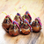 Mate gourd ornaments, 'Christmas Owls' (set of 6) - Christmas Mate Gourd Bird Ornament (Set of 6) thumbail
