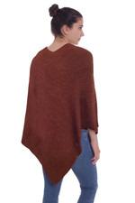 100% alpaca poncho, 'Autumn Splendor' - Women's Alpaca Wool Poncho