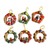 Ornaments, 'Musical Wreath' (set of 6) - Ornaments (Set of 6)