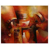 'Symbols' - Totems Original Oil Painting Peru Fine Art