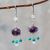 Amethyst and aquamarine chandelier earrings, 'Accountant' - Amethyst and Silver Dangle Earrings (image 2) thumbail