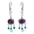 Amethyst and aquamarine chandelier earrings, 'Accountant' - Amethyst and Silver Dangle Earrings (image 2a) thumbail